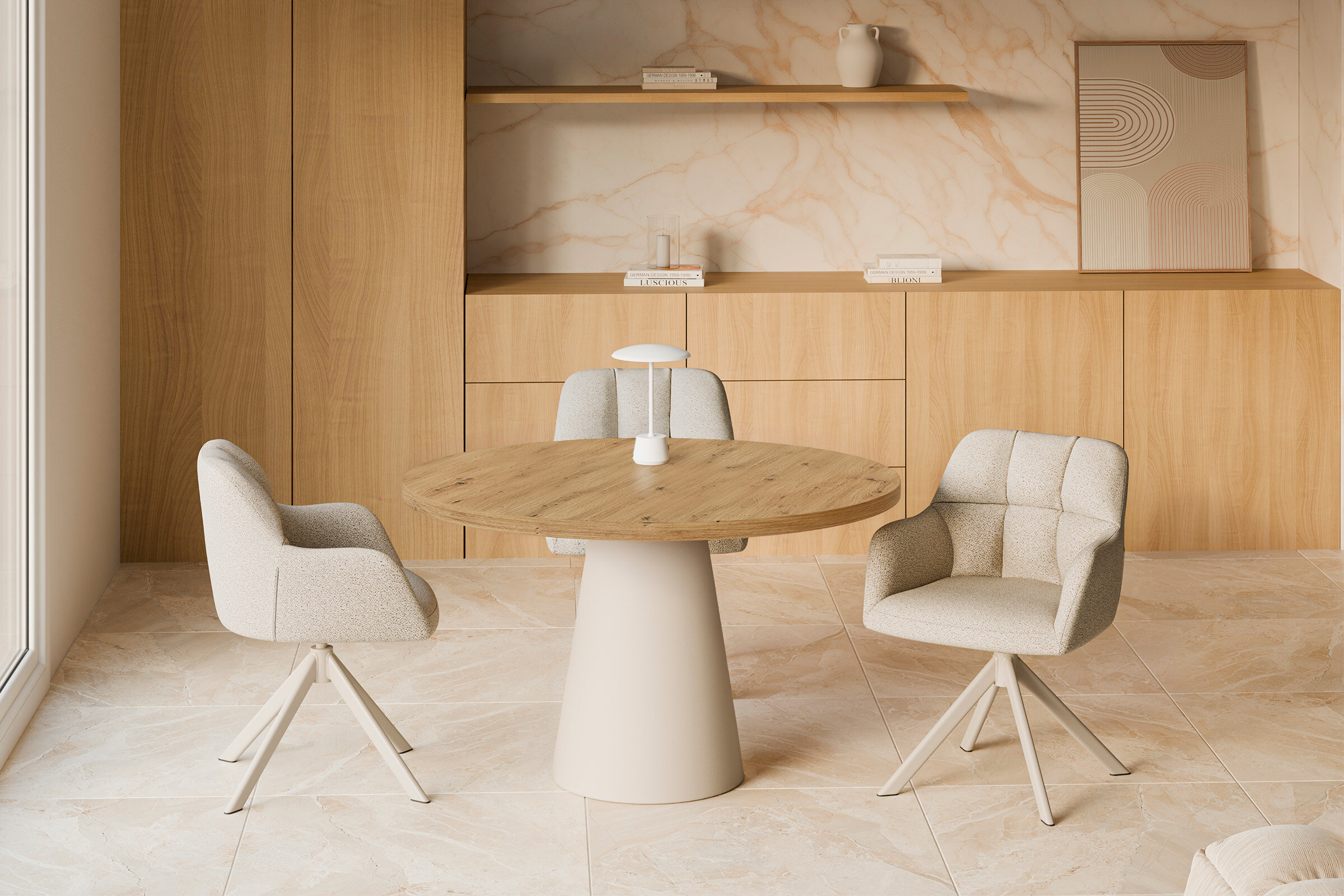 Mesa fija HOLLY 100 roble/beige