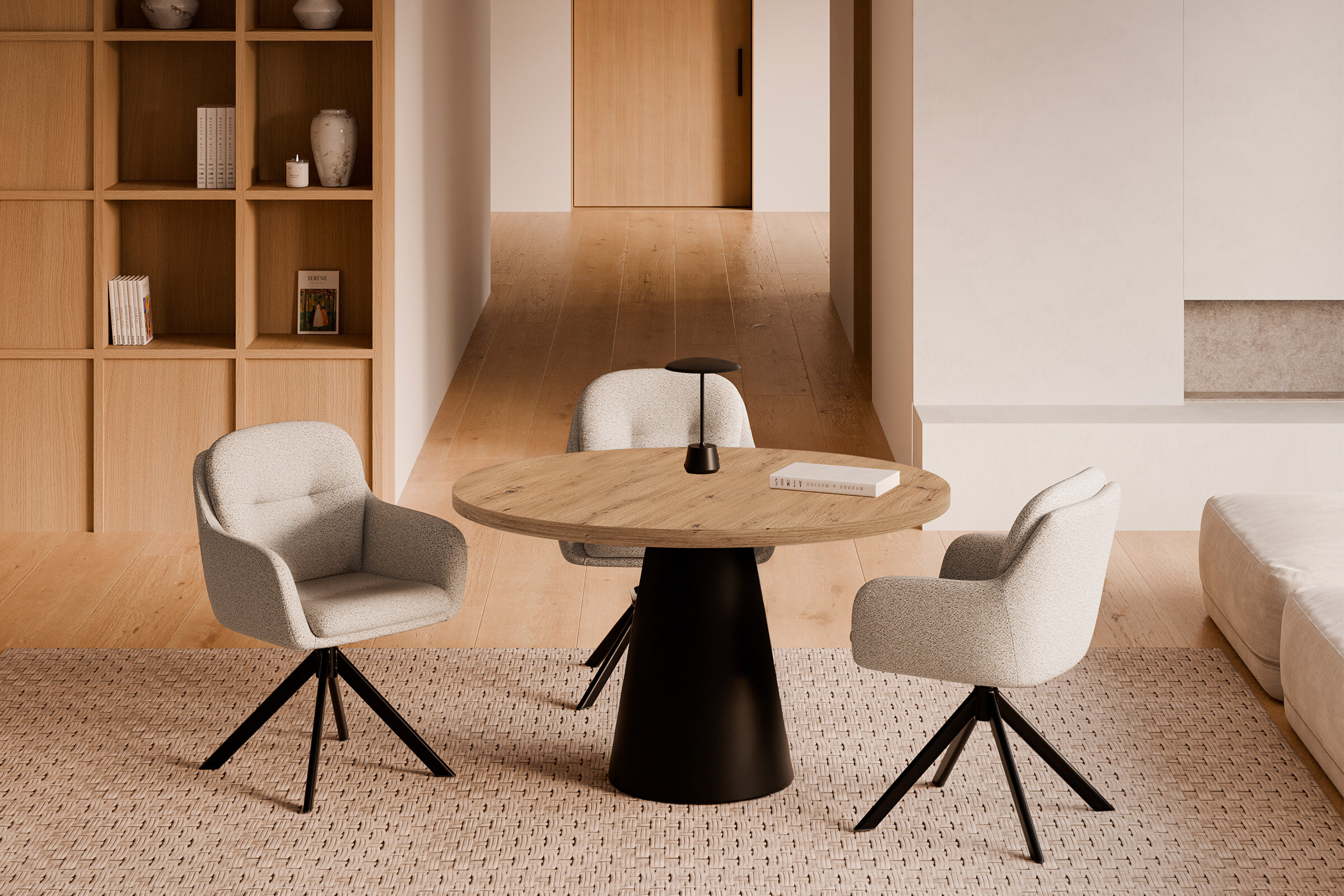 Mesa fija HOLLY 100 roble/negro