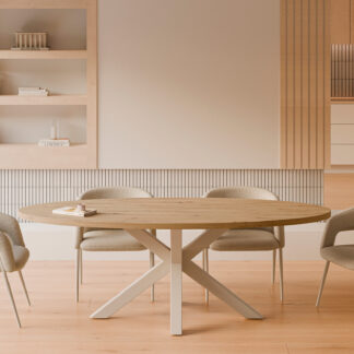 Mesa fija SANDY ovalada roble/beige