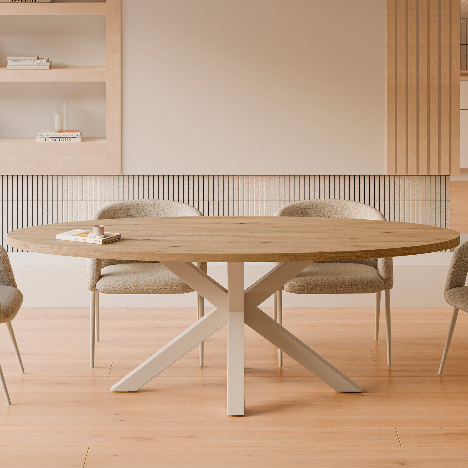 Mesa fija SANDY ovalada roble/beige - Image 2