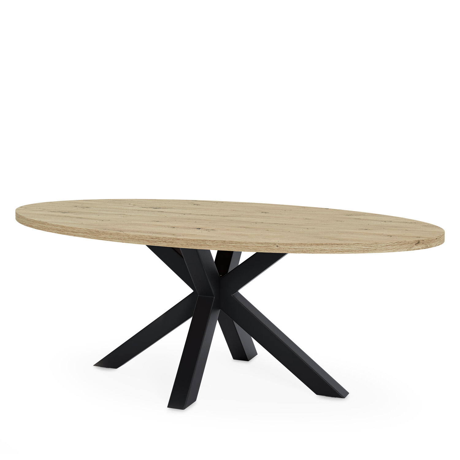 Mesa fija SANDY ovalada roble/negro - Image 3