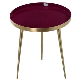 Mesa Metal Esmaltada Burdeos Ø38x43cm