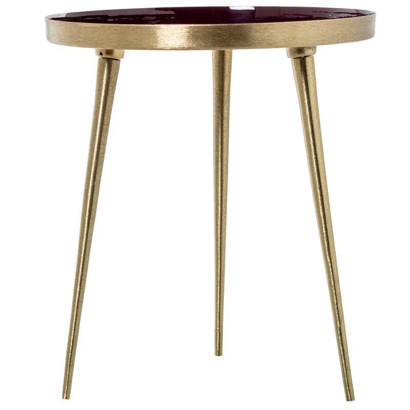 Mesa Metal Esmaltada Burdeos Ø38x43cm - Image 6