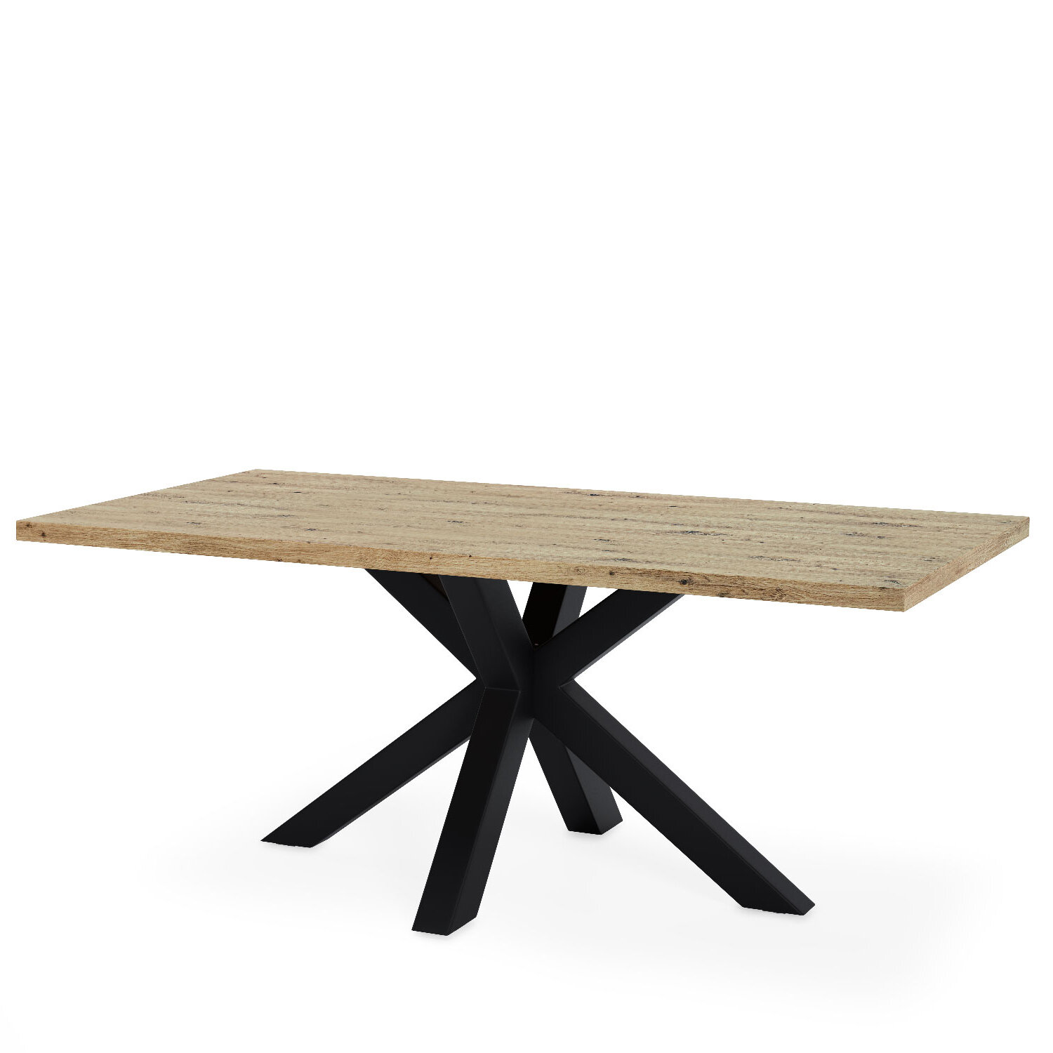 Mesa SANDY rectangular 200 roble/negro