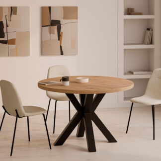 Mesa SANDY redonda 100 roble/negro