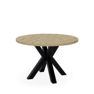Mesa SANDY redonda 120 roble/negro