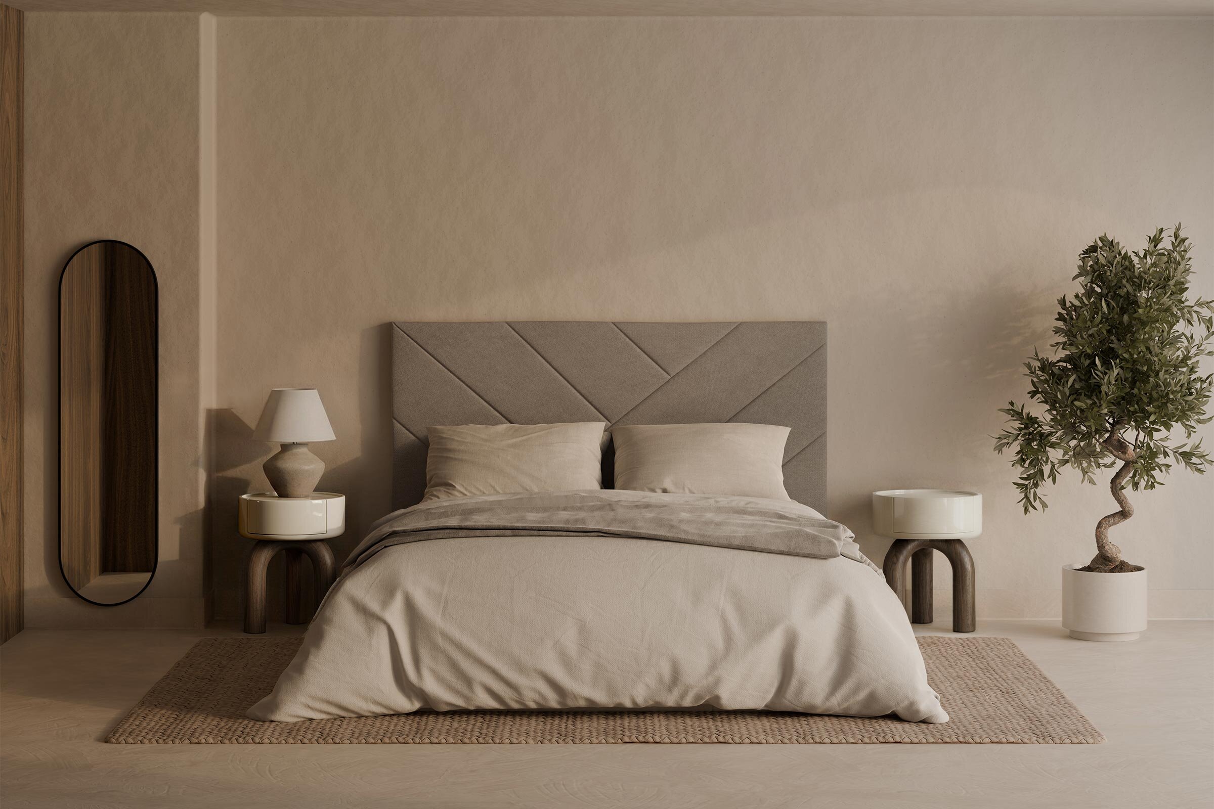 Mesita ARNOLD beige brillo/nogal