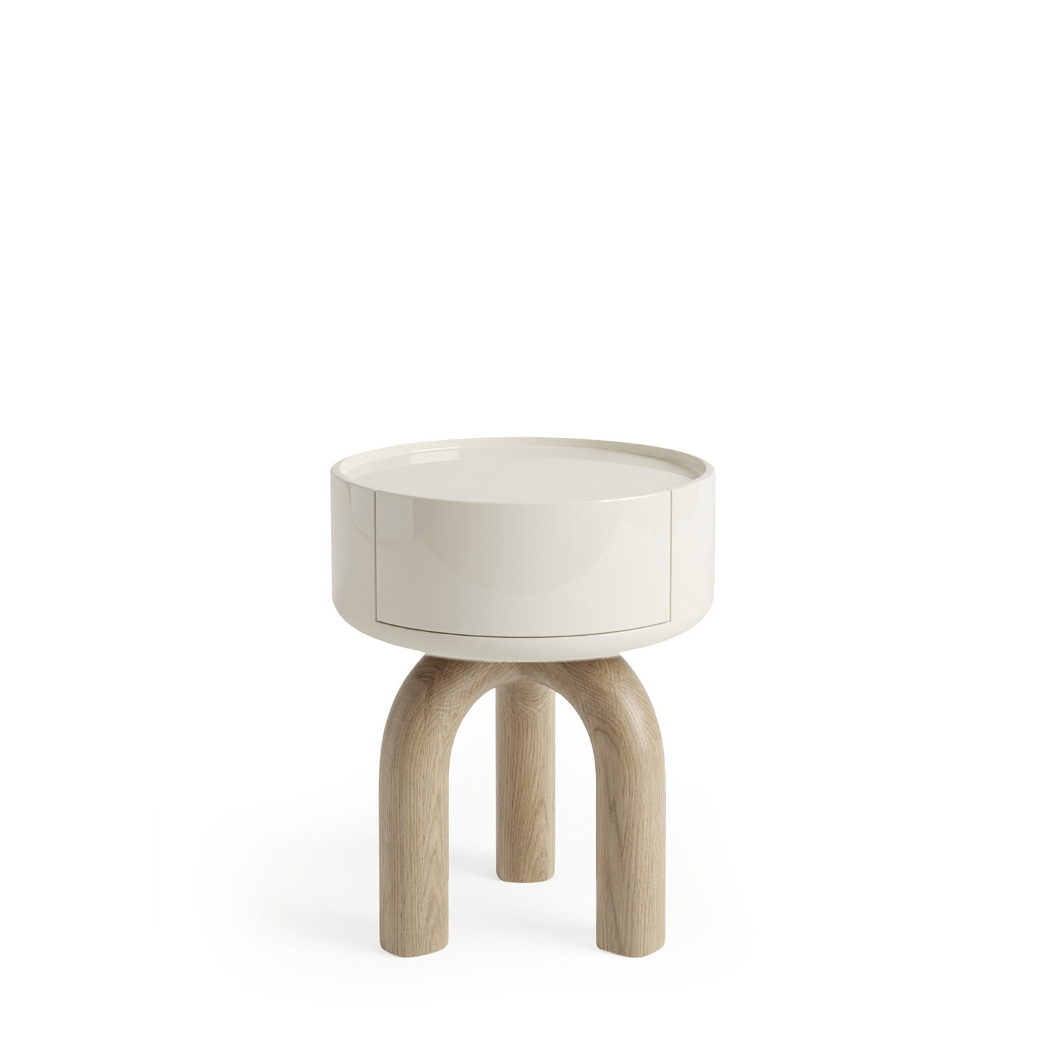 Mesita ARNOLD beige brillo/roble - Image 2
