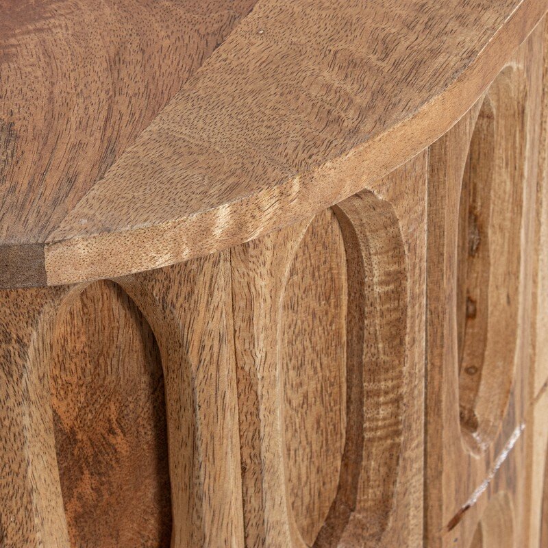 Mueble Entrada Madera Mango 2 Puertas Patas Metal Dorado 90x42x110cm - Image 3