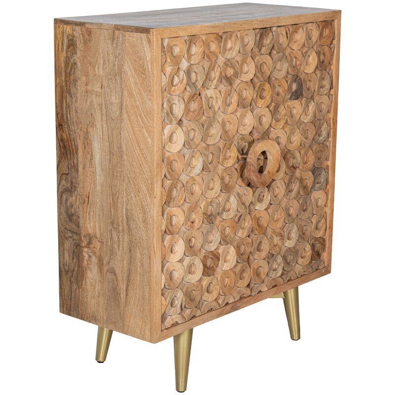 Mueble Entrada Madera Mango 2 Puertas Patas Metal Dorado 90x42x110cm - Image 8