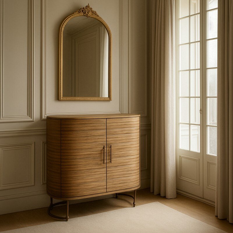 Mueble Entrada Madera Mango 4 Puertas 90x40x110cm - Image 2