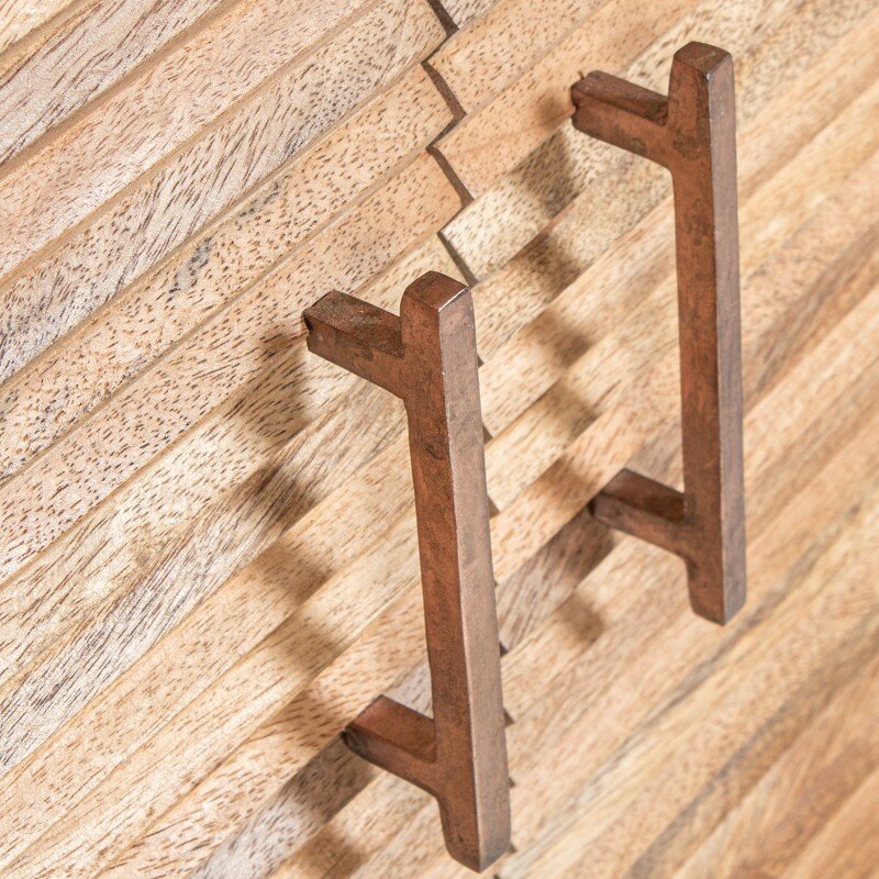 Mueble Entrada Madera Mango 4 Puertas 90x40x110cm - Image 3