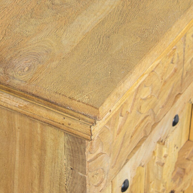 Mueble Entrada Madera Mango Decorada 90x40x90cm - Image 3