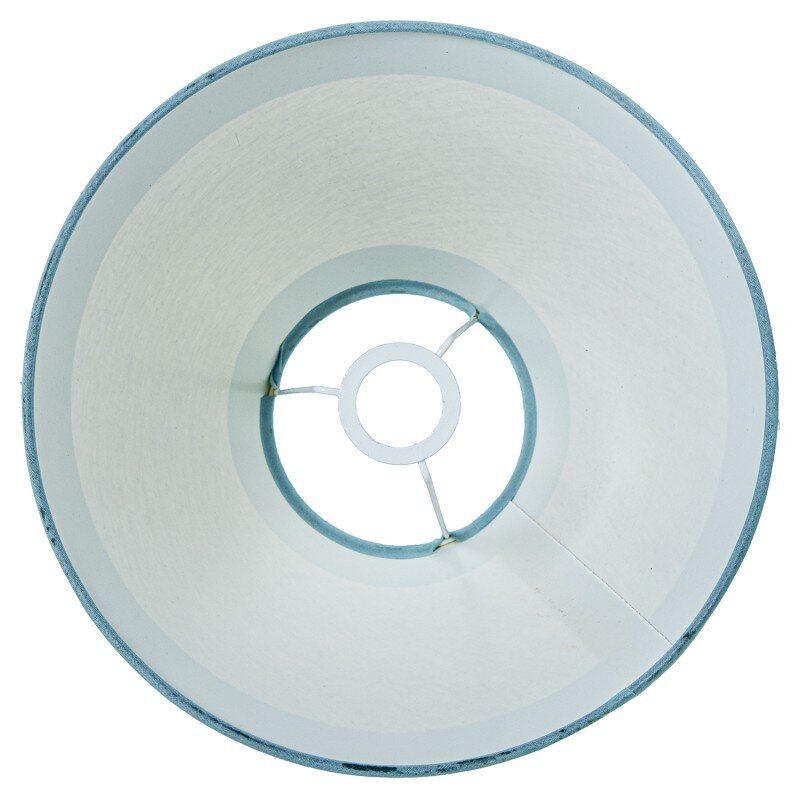 Pantalla Lampara Lino Crudo C/bandas Celestes, Para E14 Ø10/ø25x17cm - Image 3