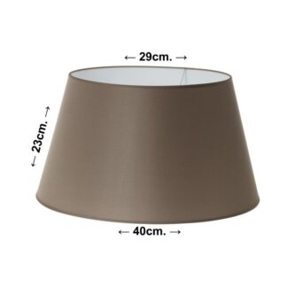Pantalla Redonda 40x29x23 Cm(percal) Marrón Topo Ø40xø29x23cm