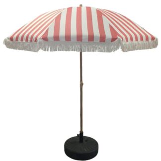 Parasol Acero/poliéster Con Flecos, Inclinable, Base No Incl Ø195x205cm Poliéster 160g