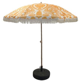 Parasol Acero/poliéster Con Flecos, Inclinable, Base No Incl Ø195x205cm Poliéster 160g
