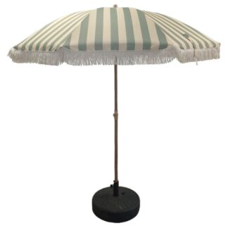 Parasol Acero/poliéster Con Flecos, Inclinable, Base No Incl Ø195x205cm Poliéster 160g