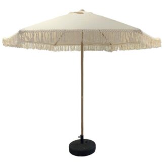 Parasol Acero/poliéster Con Flecos, No Inclinable, Base No I Ø270x238cm Poliéster 160g