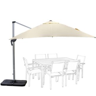 Parasol Aluminio/ Poliéster, Base Lastre No Incluída 3x3m, Tela Poliéster 220g