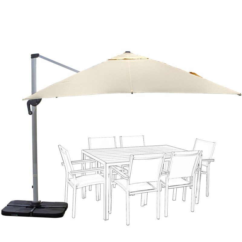 Parasol Aluminio/ Poliéster, Base Lastre No Incluída 3x3m, Tela Poliéster 220g