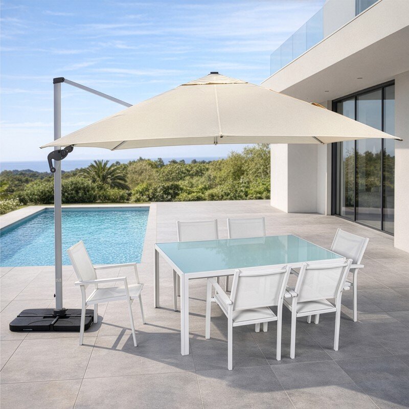 Parasol Aluminio/ Poliéster, Base Lastre No Incluída 3x3m, Tela Poliéster 220g - Image 2