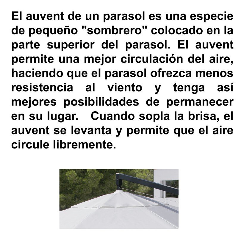 Parasol Aluminio/ Poliéster, Base Lastre No Incluída 3x3m, Tela Poliéster 220g - Image 3