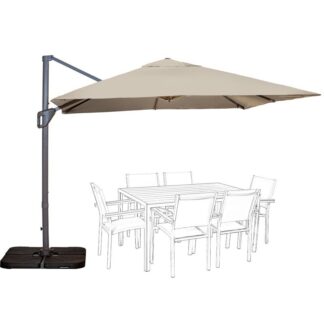 Parasol Aluminio/ Poliéster, Base Lastre No Incluída 3x4m, Tela Poliéster 220g