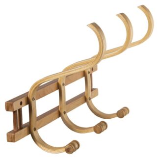 Perchero Pared Madera 3 Ganchos Natural 45x21x30cm,madera:abedul+alam