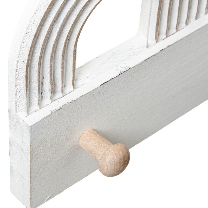 Perchero Pared Madera C/5 Ganchos Blanco/natural Arcos 80x4x16cm - Image 5