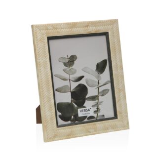 PORTAFOTOS CREMA CON BORDES GRISES 15 X 20