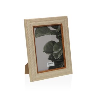 PORTAFOTOS MARRON CON DETALLE MARRON OSCURO 13X 18
