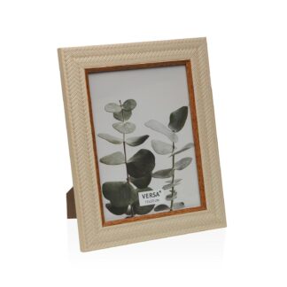 PORTAFOTOS MARRON CON DETALLE MARRON OSCURO 15X 20