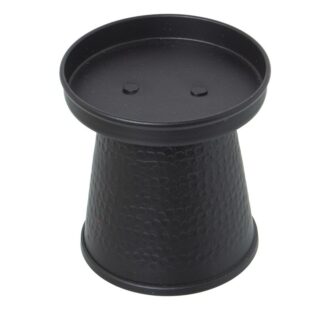 Portavela Tallado Aluminio Negro Ø9x9,5cm