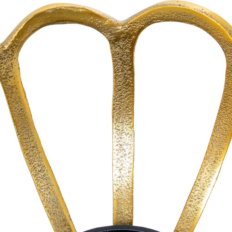Portavelas Aluminio Oro/negro Ø31x23cm Para Velas Ø10,5cm - Image 3