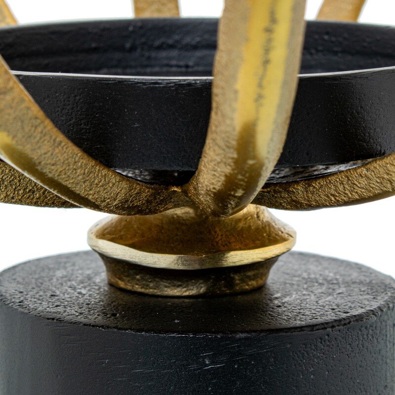 Portavelas Aluminio Oro/negro Ø31x23cm Para Velas Ø10,5cm - Image 4