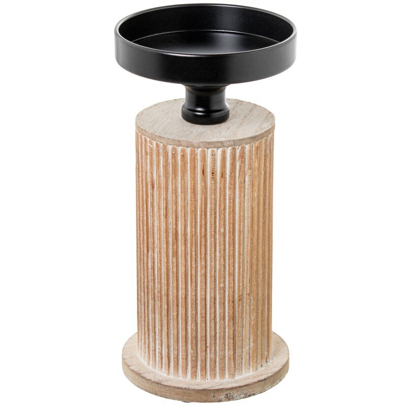 Portavelas Madera/metal Ø11x23cm