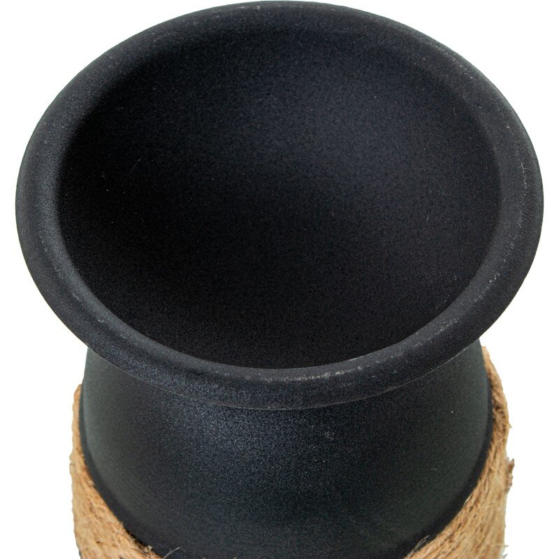 Portavelas Metal Negro C/cuerda Yute Ø11x13cm - Image 5