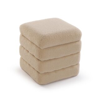 PUF CUADRADO TEDDY CREMA ALMACENAJE