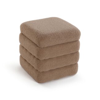 PUF CUADRADO TEDDY MARRON ALMACENAJE