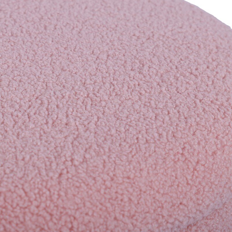 Puf Tapizado Rosa C/base Madera Natural Ø39x41cm - Image 5