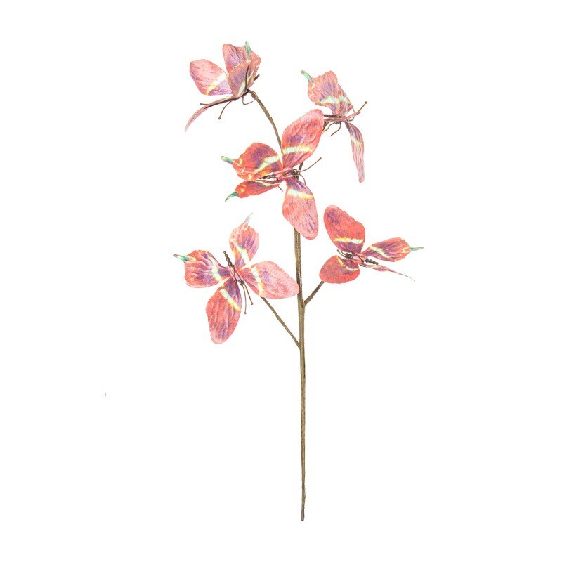 Rama Mariposas Naranjas Poliéster 35cm