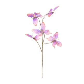 Rama Mariposas Violetas Poliéster 35cm