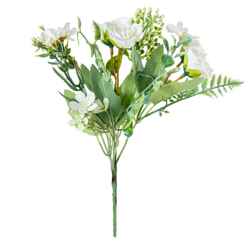 Ramo Flores Blancas Poliéster 27cm