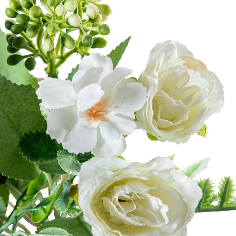 Ramo Flores Blancas Poliéster 27cm - Image 2