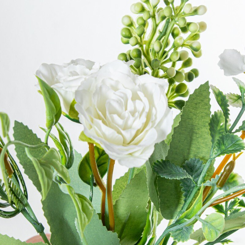 Ramo Flores Blancas Poliéster 27cm - Image 3