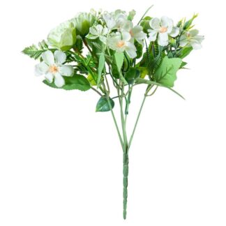 Ramo Flores Blanca/verdosa Poliéster 27cm