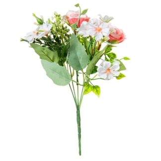 Ramo Flores Rosas Poliéster 27cm