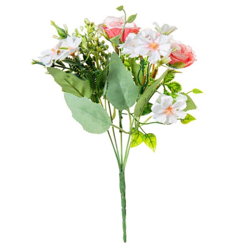 Ramo Flores Rosas Poliéster 27cm
