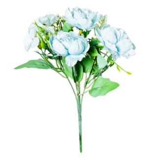 Ramo Peonias Celeste Poliéster 27cm